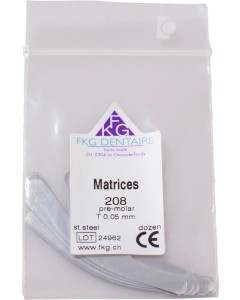 FKG Matrize Edelstahl 208 Prämolar